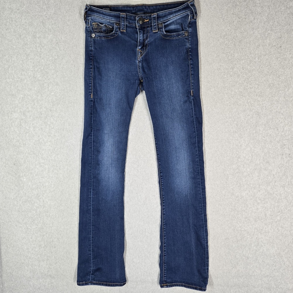 True Religion Women Jeans 30 Blue Denim Bootcut Becca Mid Rise